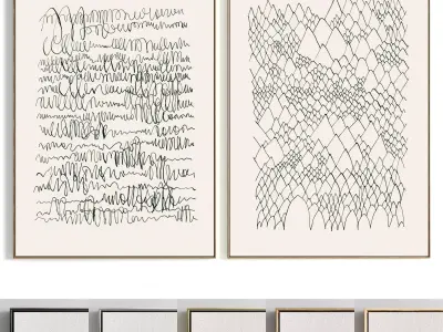 Plaster Two Photo Frame 275 Low-poly 3D model