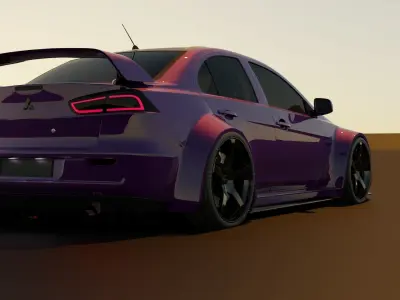 Mitsubishi Lancer Evo X Low-poly 3D model
