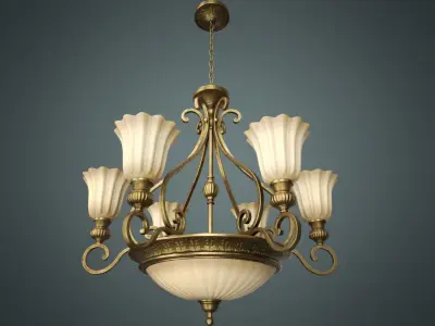 Classic Chandelier 01 - Game Ready Low-poly 3D model