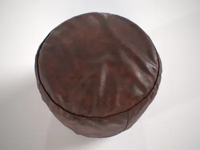 Moroccan Pouf leather dark Low-poly 3D model