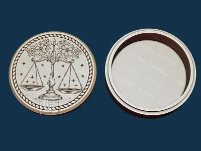 Libra Zodiac Sign V-Carved - Digital Files for CNC Router  3D model