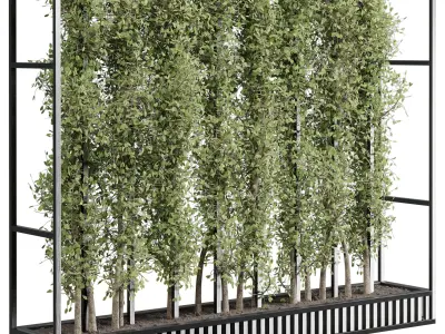 Vertical Wall Garden With Metal frame set 54 Low-poly 3D model