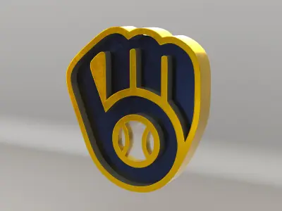 MLB Milwaukee Brewers V2 Team Logo 3D model