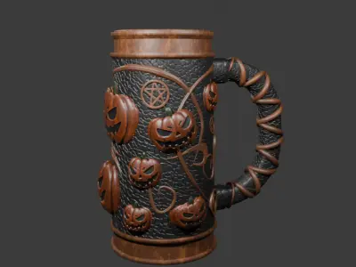 Halloween Can Holder Cup with Pumpkins 3D 3D print model