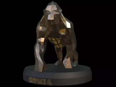  Steampunk Gorilla Pose Low-poly 3D model