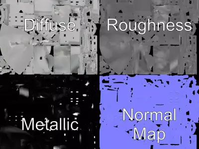 Stone Castle Fortification model pack Low-poly 3D model