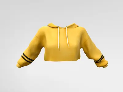Cropped Hoodie Low-poly 3D model