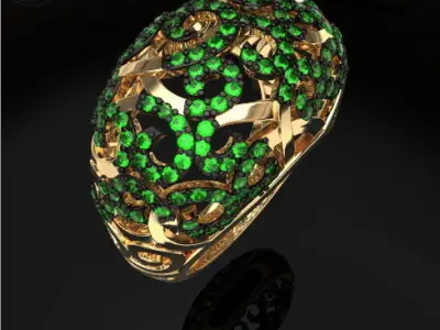 Openwork gems ring 3D print model