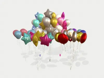 Helium Balloons 3D Model Collection