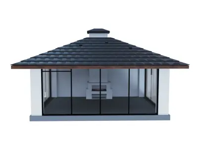 belvedere gazebo with glass roof 3D model