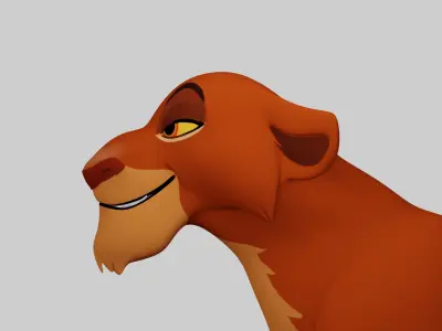 Random Lioness Lion King Low-poly 3D model