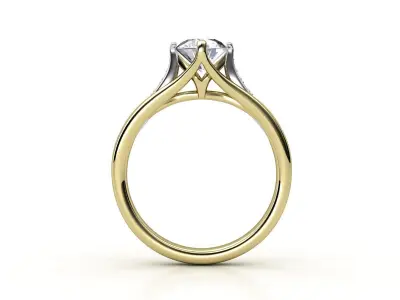 cr-01 diamond engagement ring gold 3D print model