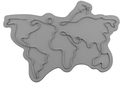 World Map Neon Sign 3D model purchase