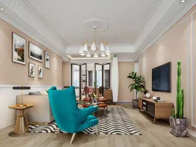 Luxury living room interior 3D model