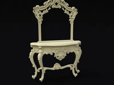 dressing table with mirror set 3D model