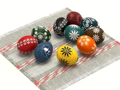 Easter eggs Low-poly 3D model