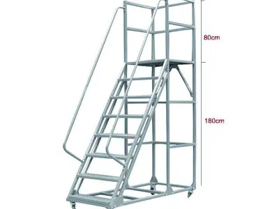 mobile ladder on wheeled 3D model