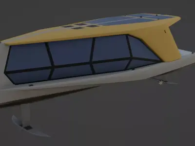 Electric Hydrofoil boat 3D model Low-poly 3D model