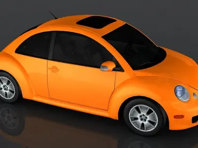 Volkswagen Beetle Turbo Low-poly 3D model
