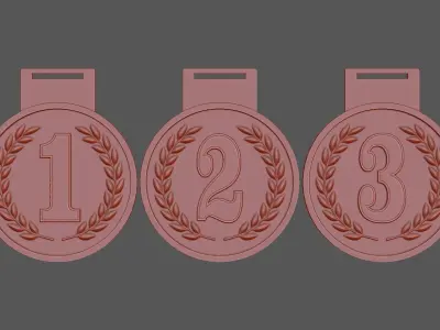 Award Medal 1-2-3 3D print model