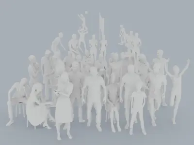 14 CASU2 SUMMER SPORT SITTELE SITTING PEOPLE SCANS MAN WOMAN 3D print model