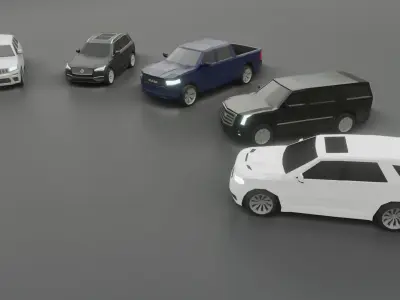 SUV low-poly pack 3D models  Low-poly 3D model