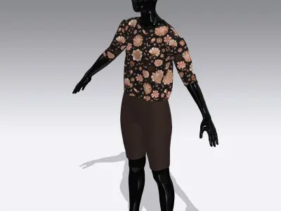 Female Cloth Dress Low-poly 3D model