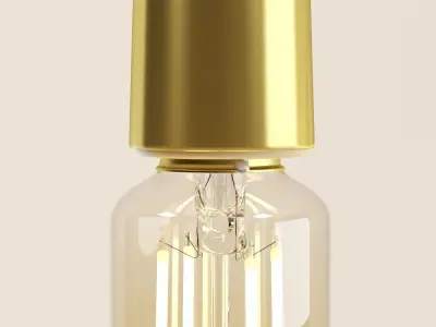 Decorative Edison LED Tube Set E24 with Sockets 3D model