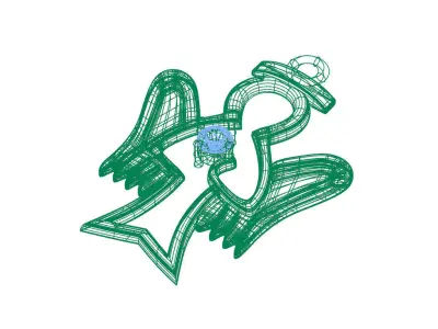 Pendant angel with a brilliant heart 3D print model