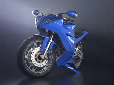 Motorcycle concept  Low-poly 3D model