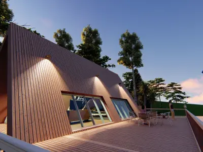 Wooden Cabin house  Low-poly 3D model