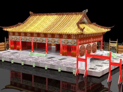 Chinese ancient house  3D model 37