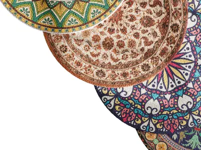 round carpet 18 3D model