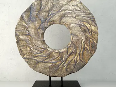 Turbulence circular bronze sculpture 3D model