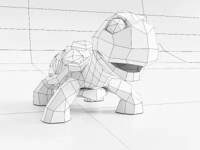 Turtle toon 3d model  Low-poly 3D model