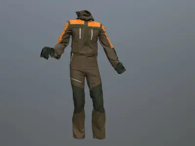 Ski suit 3D model