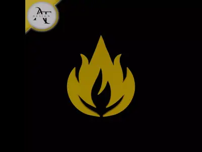 Simple Flame Symbol - 2D Art Free 3D print model 12