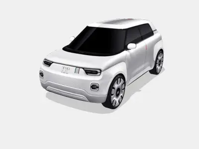 Fiat Centoventi Concept 2019 New Panda Low-poly 3D model