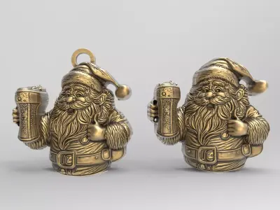 christmas fun sanda with beer  3D print model