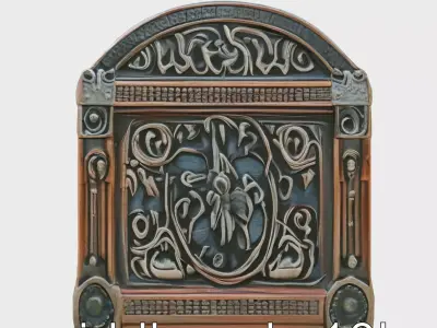 Dark Fantasy Treasure Chest with Ornate Runes Low-poly 3D model