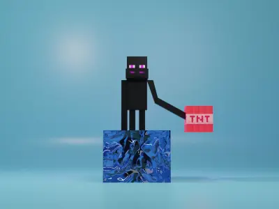 Enderman in water Free 3D model