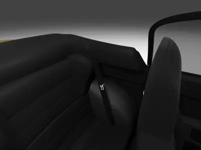 Porsche 944 Cabriolet w interior top down rev 3D model