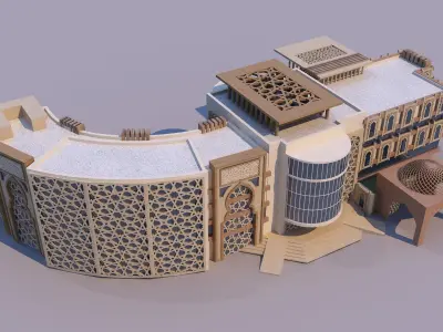 0171 - Islamic Facade Building 3D model