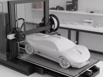 Sleek Sports Car STL   FBX  File High-Performance 3D  3D model