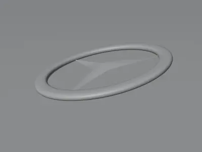 Mercedes logo Low-poly 3D model