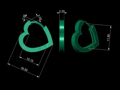 Heart Earrings Nd 3D print model