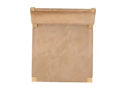 Kelly Rustic Lodge Brown Wood Frame Hide Seat Dining Side Chair 3D model