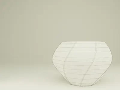 Decorative curved concrete vase Low-poly 3D model