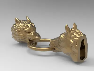 wolf and horse 3D model