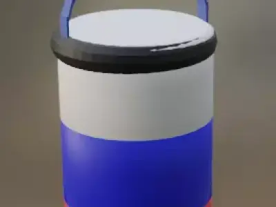 Punching bag with Russian flag Low-poly 3D model